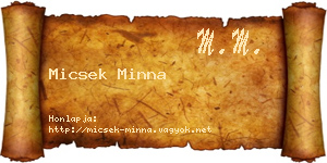 Micsek Minna névjegykártya